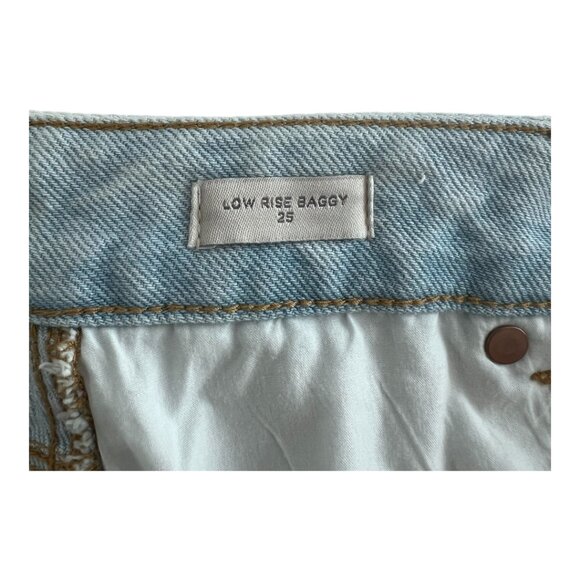 PacSun Casey Light Indigo Ripped Knee Low Rise Baggy Jeans Size 25x29 - Picture 5 of 9